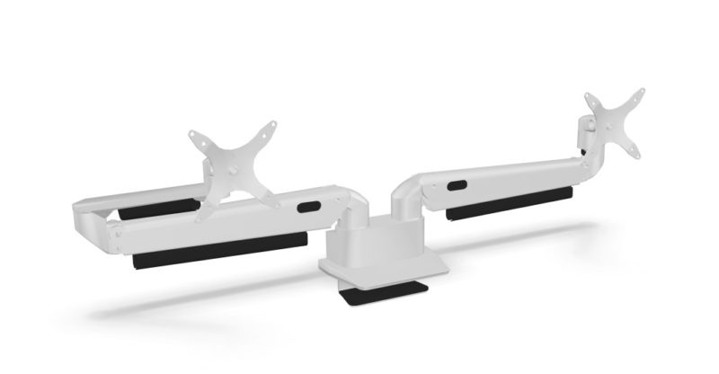 Zap Monitorarm Twin Silver