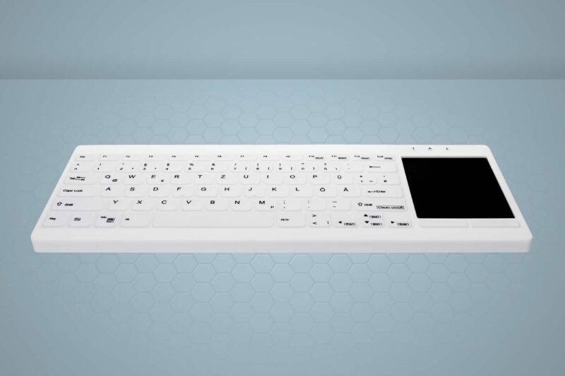 Ergonomiskt och hygieniskt tangentbord med inbyggd touchpad. Active Key. - Bild 2